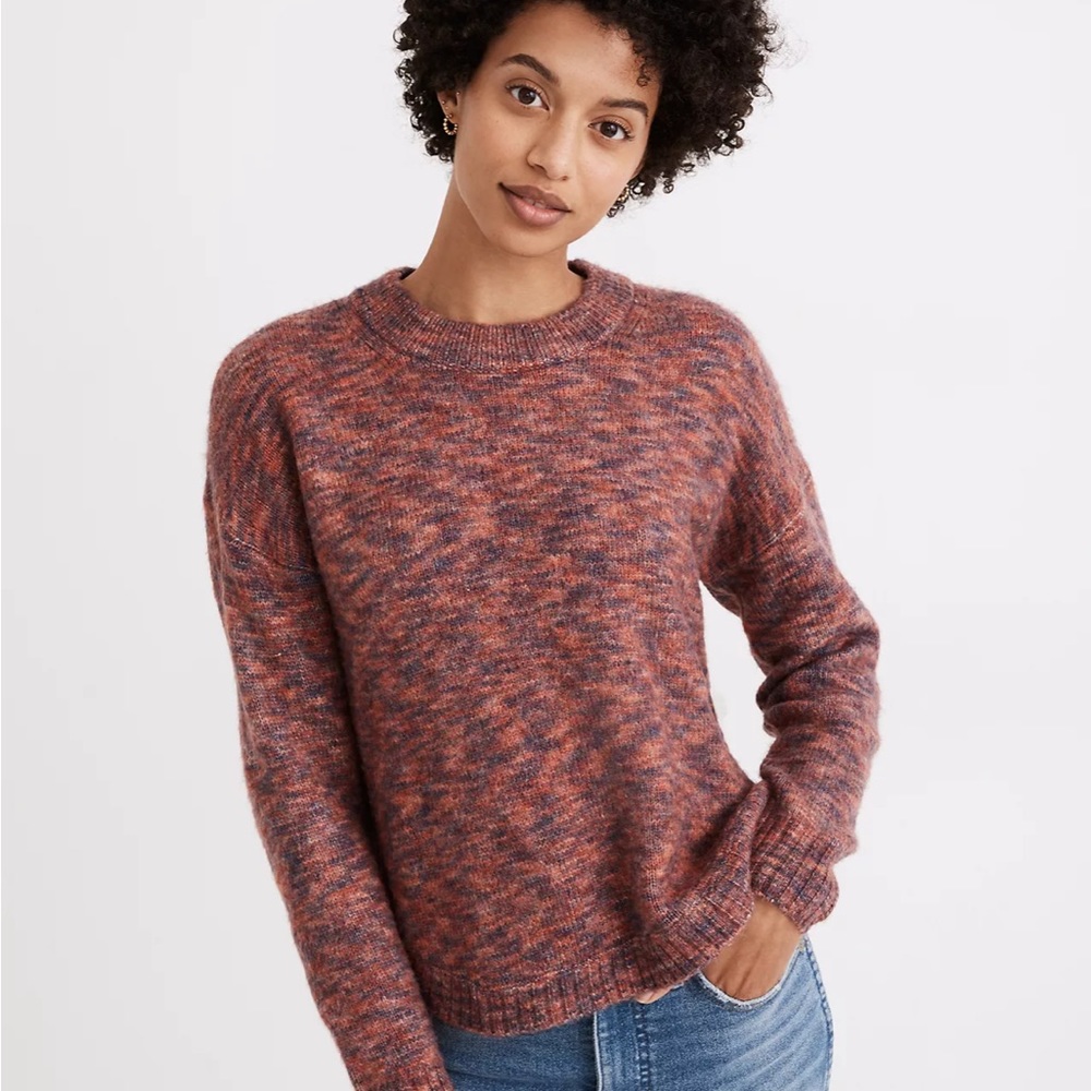 Madewell Space-Dyed Birchmont Side-Button Pullover Sweater size medium